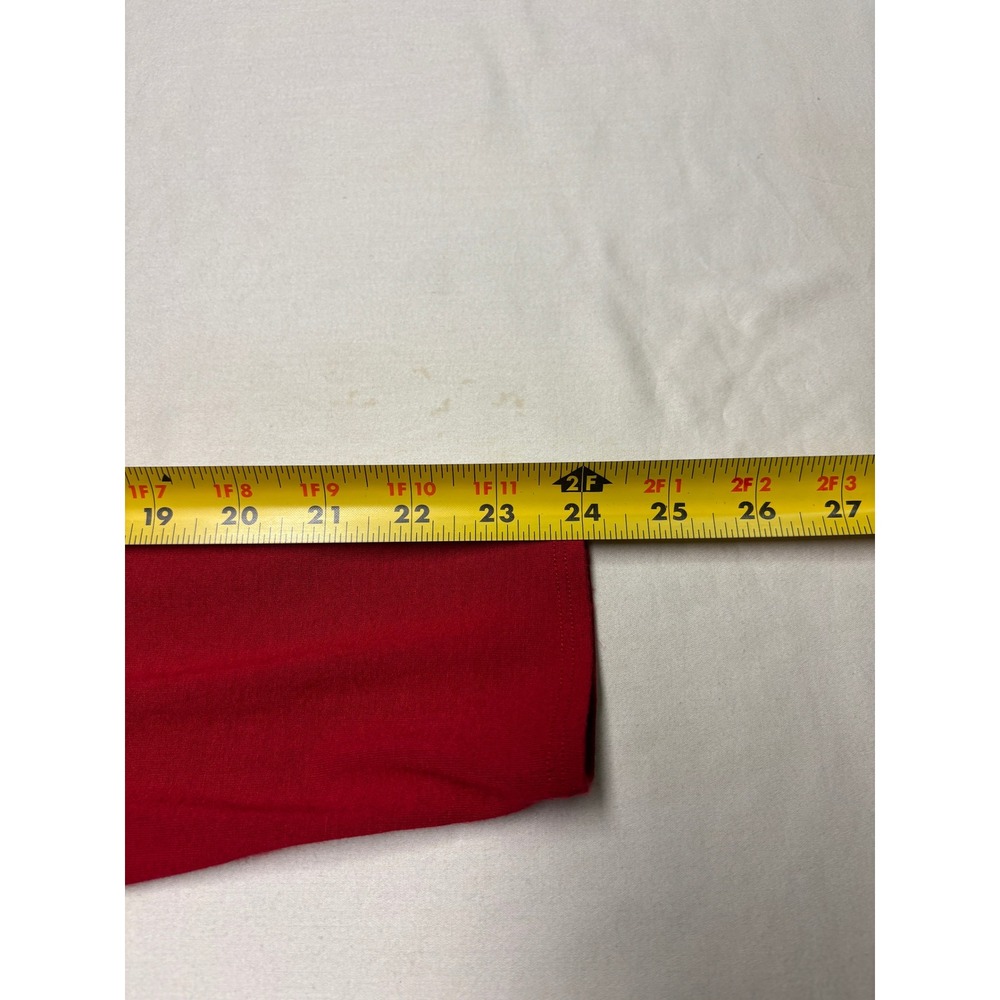 Eileen Fisher Red Long Sleeve High Low Crew Neck Top Rayon Lycra USA Womens S - Picture 8 of 9